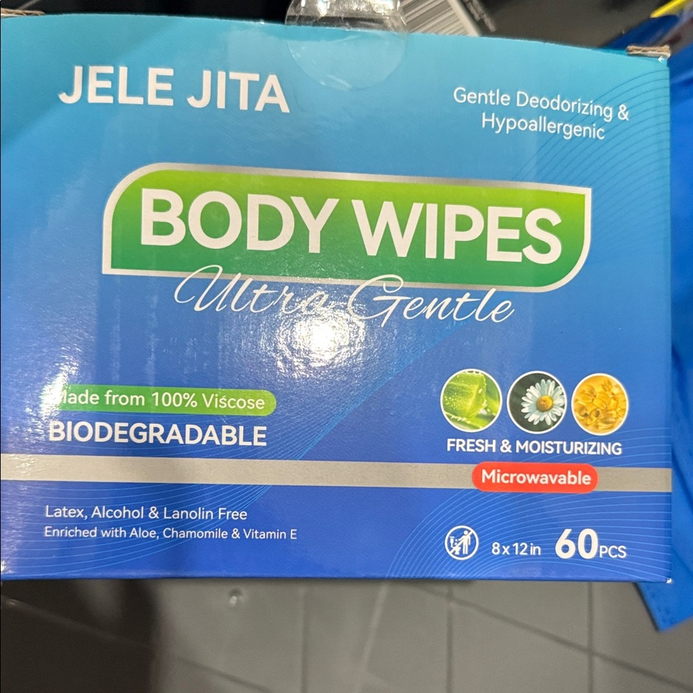 Brand new in package 15 wipes Ultra Gentle Body Wipes - Blue